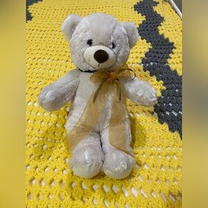 Stuffed animal bear size S pre-owned color beige/ ivory comes with free gift